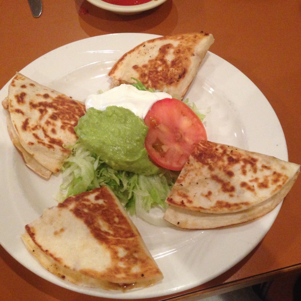 Chicken fajita quesadillas